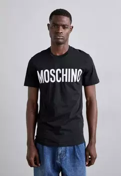 Принт на футболке MOSCHINO, черный