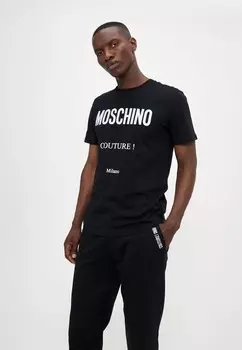 Принт на футболке MOSCHINO, черный