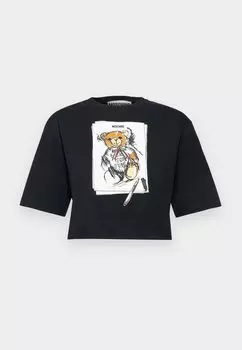 Принт на футболке MOSCHINO, черный