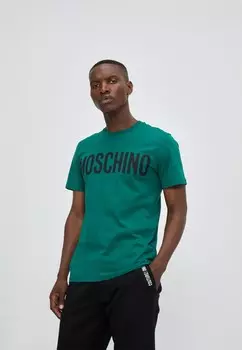 Принт на футболке MOSCHINO, зеленый