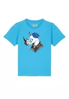 Принт на футболке Nashorn watapparel, бирюзовый