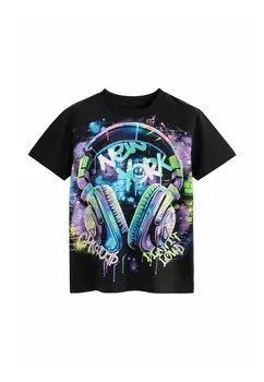 Принт на футболке Next, синий Short Sleeve Graphic Standard