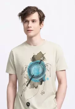 Принт на футболке NEYZ KAFT, бежевый