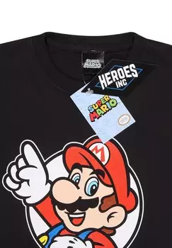 Принт на футболке Nintendo Super Mario Its A Me Mario Henry Tiger, черный