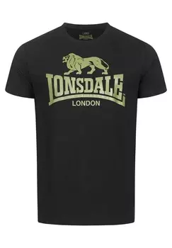 Принт на футболке Normale Passform Logo Lonsdale, оливковый