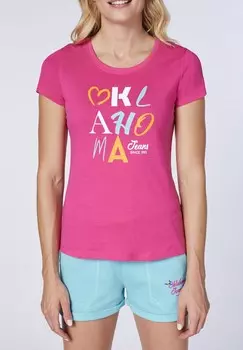 Принт на футболке NORMALE PASSFORM Oklahoma Jeans, розовый