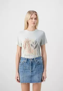 Принт на футболке ONLFREE LIFE ATELIER ONLY, кремовый