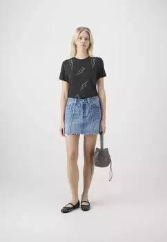 Принт на футболке ONLHARPER LIFE ONLY, черный
