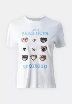 Принт на футболке ONLKITA LIFE BEAR BOX ONLY Petite, белый