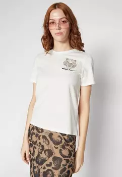 Принт на футболке ONLKITA TIGER LIFE TOP ONLY, кремовый