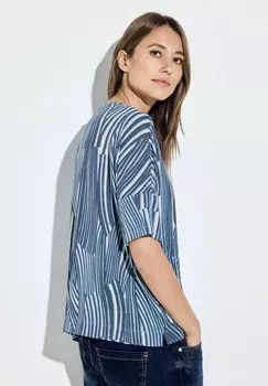 Принт на футболке OVERSIZE Cecil, светло-голубой