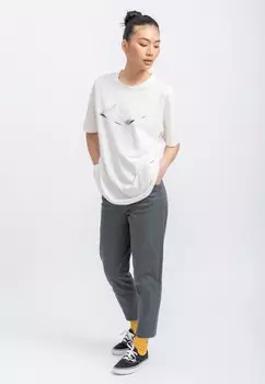 Принт на футболке PAPER GROUND, OVERSIZE KAFT, белый