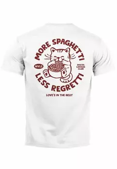 Принт на футболке Pasta Lovers Fashion Streetstyle Neverless, белый