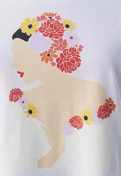 Принт на футболке PCSIDSE O-NECK TEE BOX Pieces, белый