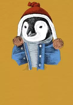 Принт на футболке Pinguin watapparel, охра
