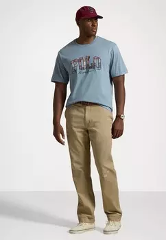 Принт на футболке PLAID LOGO JERSEY T-SHIRT Ralph Lauren, синий