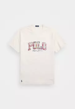 Принт на футболке PLAID LOGO JERSEY T-SHIRT Ralph Lauren, белый