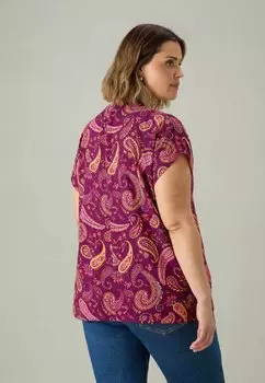 Принт на футболке Plum Paisley Pleat Live Unlimited London, фиолетовый