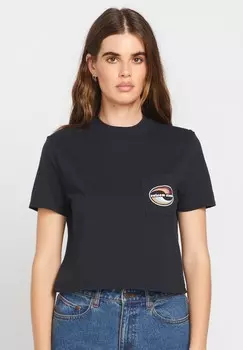 Принт на футболке POCKET DIAL Volcom, черный
