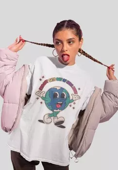 Принт на футболке POP CREATURE ALIVE Henry Tiger, белый