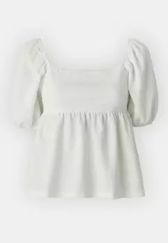 Принт на футболке PUFF SLEEVE Gina Tricot, кремовый