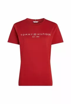 Принт на футболке REG CORP LOGO C-NK SS Tommy Hilfiger, красный