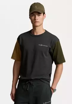 Принт на футболке RELAXED FIT LOGO JERSEY T-SHIRT Ralph Lauren, черный