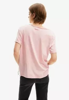 Принт на футболке RHINESTONE Desigual, розовый