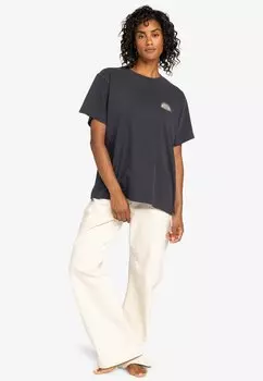 Принт на футболке Roxy, розовый