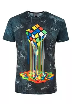 Принт на футболке RUBIK S CUBE Mr. GUGU & Miss GO, синий
