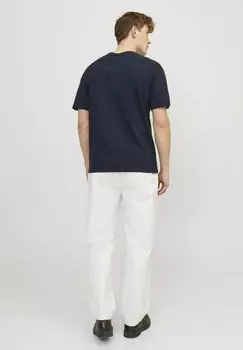 Принт на футболке Rundhals Jack & Jones, темно-синий