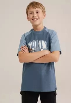 Принт на футболке Salty Dog WE Fashion, серо-голубой