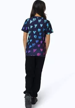 Принт на футболке Scribble Hearts Hype, темно-синий
