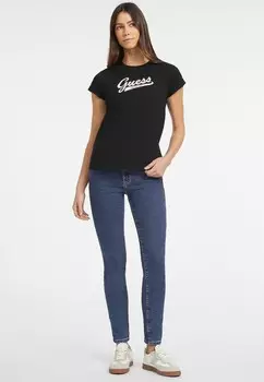 Принт на футболке SCRIPT LOGO Guess Jeans, черный