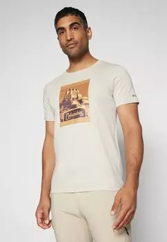 Принт на футболке SEASONAL LOGO TEE Columbia, коньяк