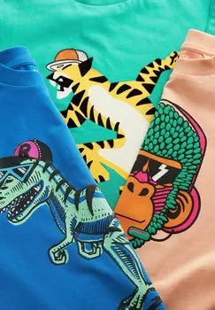 Принт на футболке Short Sleeve Graphic 3 Pack Standard Next, мульти-катающиеся животные