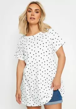 Принт на футболке SHORT SLEEVE SWING Yours Clothing, белый