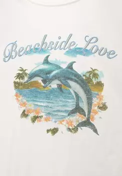 Принт на футболке SHORT SLEEVE WITH GRAPHIC PULL&BEAR, белый