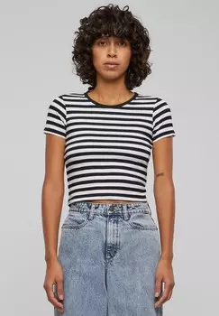Принт на футболке SHORT STRIPED TEE Urban Classics, черный