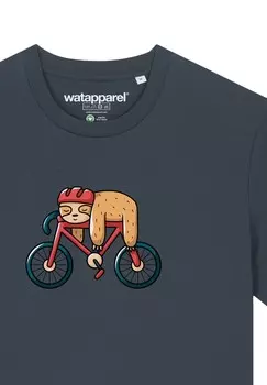 Принт на футболке SLOTH watapparel, антрацит