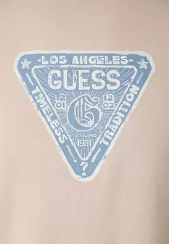 Принт на футболке SMALL TRIANGLE LOGO TEE Guess, розовый