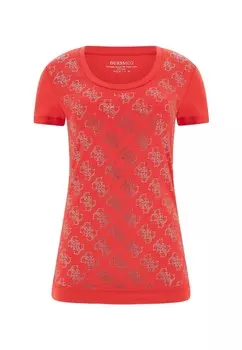 Принт на футболке SS CN 4G ALLOVER TEE Guess, красный