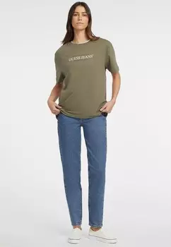 Принт на футболке SS CN OS AMERICAN TR TEE Guess Jeans, оливковый