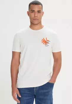 Принт на футболке STANDARD FIT O COLLAR AC&CO / ALTINYILDIZ CLASSICS, кремовый