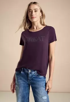 Принт на футболке Street One, темно-фиолетовый