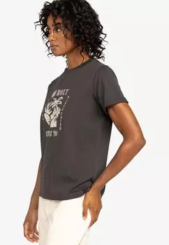 Принт на футболке SUMMER FUN Roxy, темно-серый