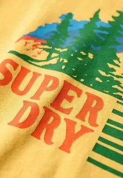 Принт на футболке Superdry, желтый