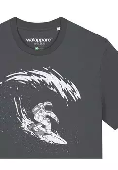 Принт на футболке Surfing Spaceman watapparel, антрацит