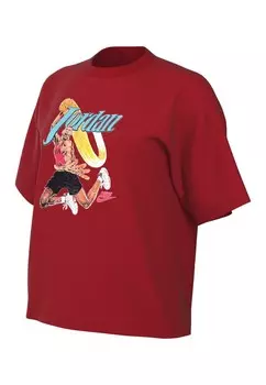 Принт на футболке TEE Jordan, красный