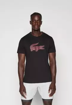Принт на футболке TEE Lacoste Sport, черный